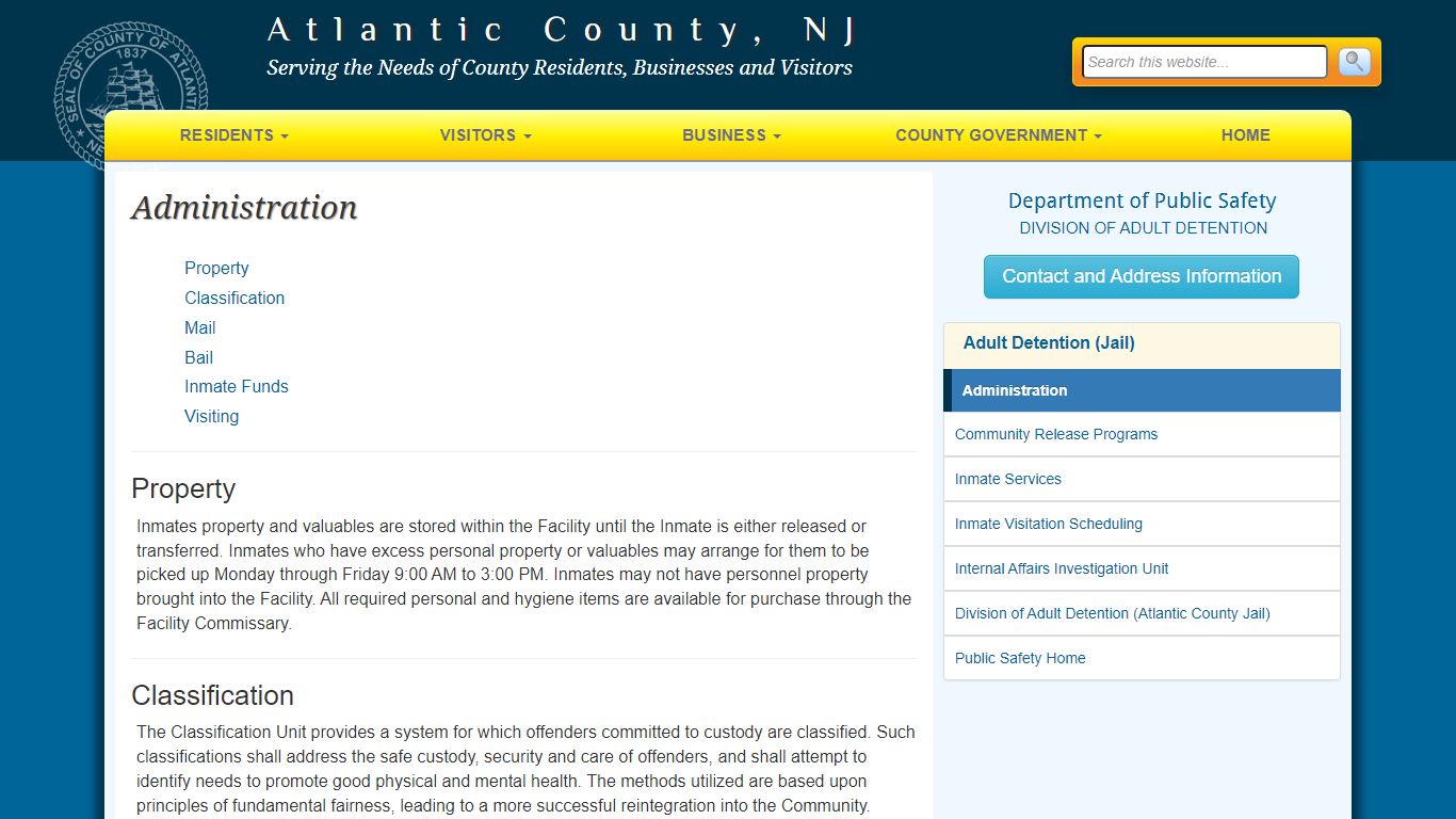 Administration - Public Safety - Atlantic County Government